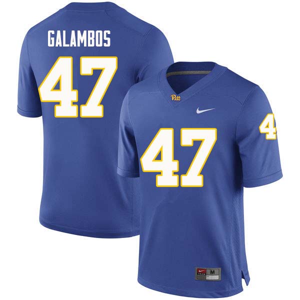 Men #47 Matt Galambos Pittsburgh Panthers College Football Jerseys Sale-Royal